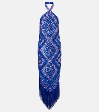 Nina fringed sequined maxi dress | Taller Marmo