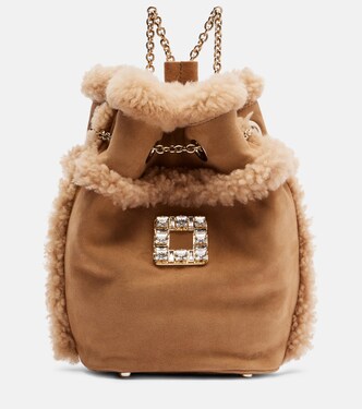 Très Vivier suede and shearling backpack | Roger Vivier