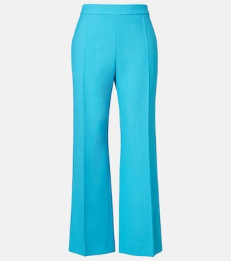 Cropped virgin wool crêpe straight pants | Chloé