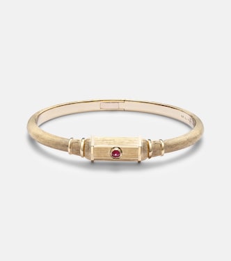 Baby 18kt gold (750/1000) locket bangle with ruby | Marie Lichtenberg