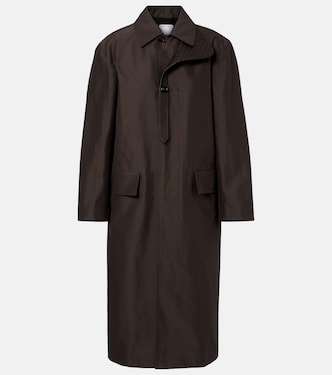 Intrecciato leather-trimmed trench coat | Bottega Veneta