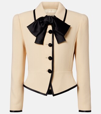 Bow-detail virgin wool crêpe jacket | Valentino