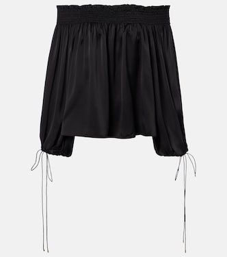Off-shoulder silk satin top | Chloé