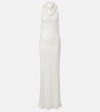 Roselle beaded halterneck organza maxi dress  | Staud