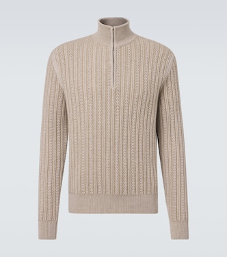 Cashmere, wool, and silk half-zip sweater | Agnona