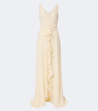Ruffled georgette maxi dress | Blumarine