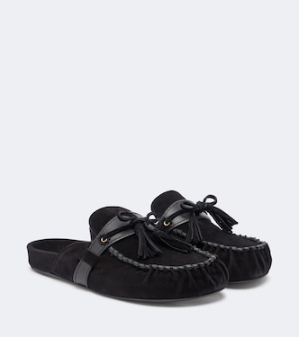 Malvin leather-trimmed suede mules | Isabel Marant