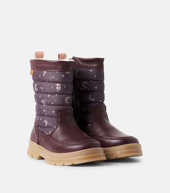 Printed leather snow boots | Wheat