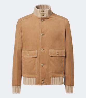 Cashmere-trimmed suede jacket | Fedeli