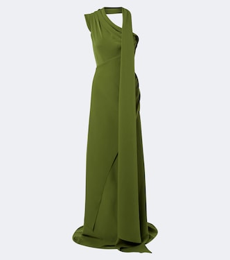 Draped scarf-detail bustier gown | Marmar Halim