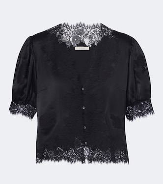 Idella lace-trimmed silk satin top | Dôen