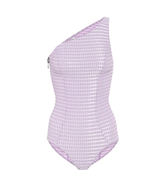 Maillot de bain asymétrique Arden à carreaux | Lisa Marie Fernandez