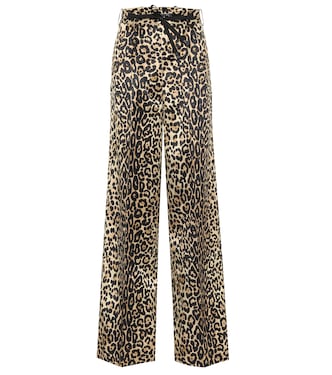 Pantalon en coton et soie à motif léopard | Tom Ford
