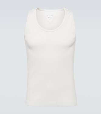 Ribbed-knit cotton-blend jersey tank top | Bottega Veneta