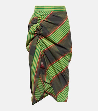 Side Panther cotton and linen midi skirt | Vivienne Westwood