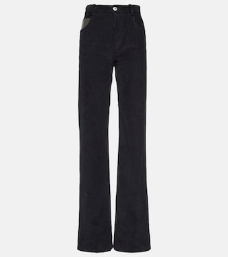 High-rise cotton corduroy straight pants | Bottega Veneta