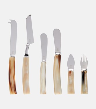 Horn and stainless steel cheese cutlery set | Brunello Cucinelli