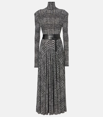 Vestido midi a cuadros con cinturón | Norma Kamali