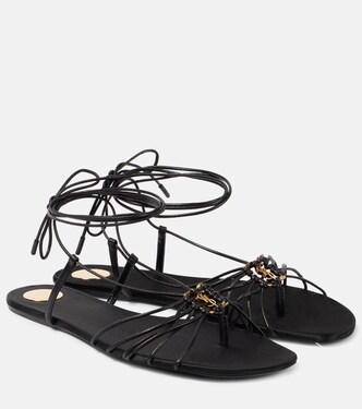 Babylone Cassandre leather sandals | Saint Laurent