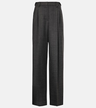 Pantalones anchos de lana de tiro alto | Brunello Cucinelli