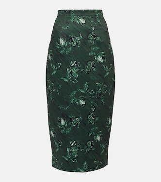 Lorelei floral taffeta faille pencil skirt | Emilia Wickstead