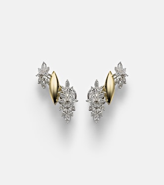 Boucles d'oreilles Golden Strada en or jaune et blanc 18 ct, diamants | Yeprem
