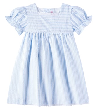 Zoe striped ruffled cotton-blend dress | La Coqueta