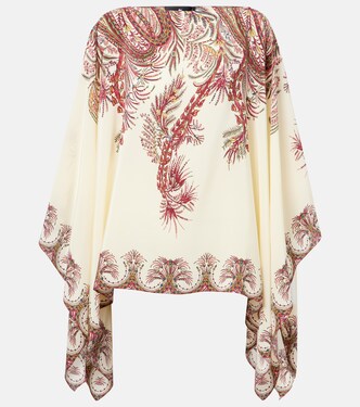 Poncho imprimé en crêpe de soie | Etro