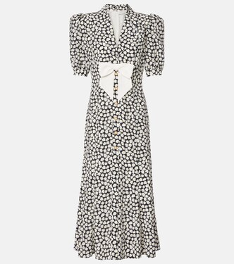 Floral printed silk midi dress | Alessandra Rich