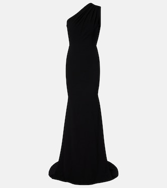 Robe longue asymétrique en crêpe | Alex Perry