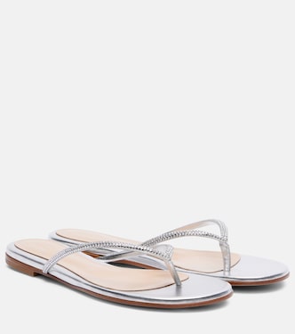 India metallic leather thong sandals | Gianvito Rossi