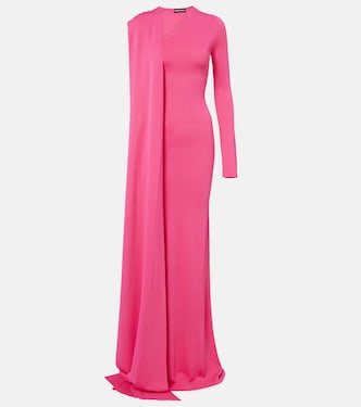 Scarf-detail jersey gown | David Koma