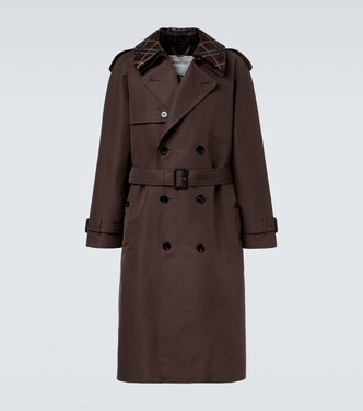 Burberry Check silk and cotton trench coat | Burberry