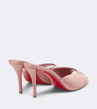 Miss Z 80 crêpe satin mules in pink - Christian Louboutin | Mytheresa