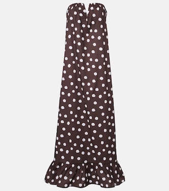 Polka-dot cotton-blend maxi dress | Adriana Degreas