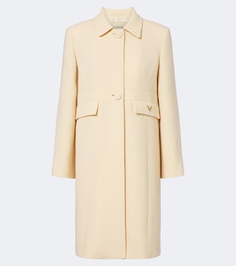 VGold virgin wool crêpe coat  | Valentino