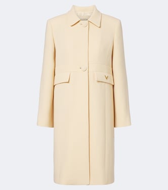 VGold virgin wool crêpe coat | Valentino Garavani