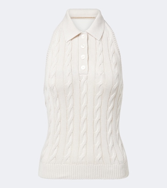Cable-knit silk top | Ralph Lauren Collection