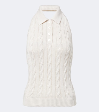 Cable-knit silk top | Ralph Lauren Collection