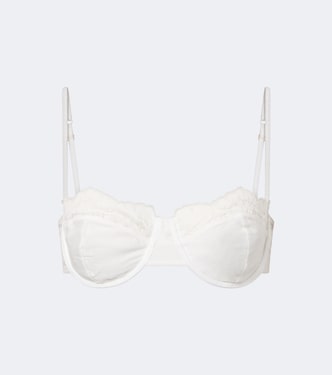 Lace-trimmed cotton bra top | Montce