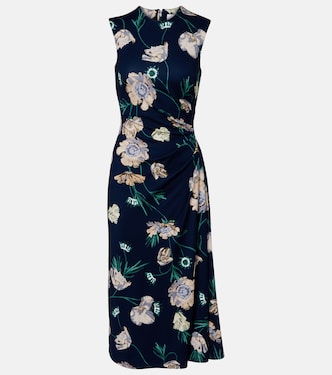 Draped floral jersey midi dress | Erdem