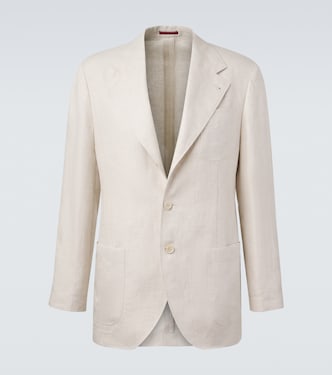 Single-breasted linen blazer | Brunello Cucinelli