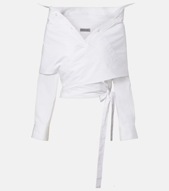 Off-Shoulder-Top aus Baumwollpopeline | Balenciaga