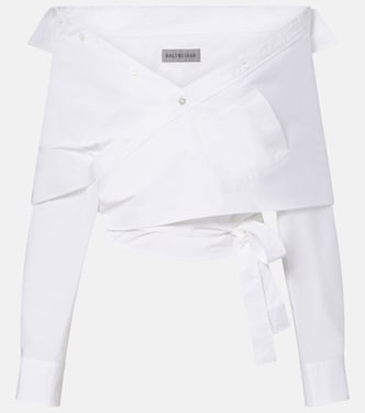 Off-Shoulder-Top aus Baumwollpopeline | Balenciaga