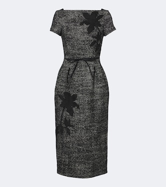 Embroidered wool-blend midi dress | Erdem