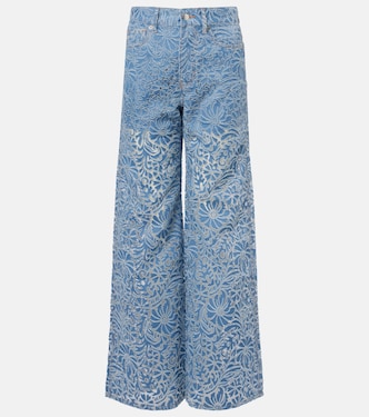 Taylor floral wide-leg jeans | Veronica Beard