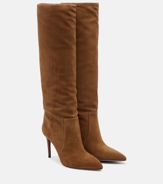 Stiletto suede knee-high boots | Paris Texas