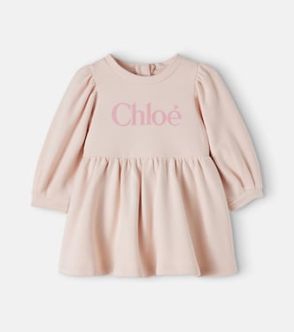 Baby logo cotton jersey dress | Chloé Kids