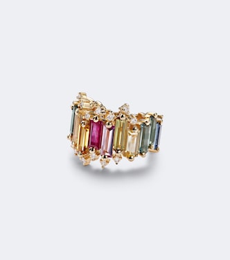 18kt gold ring with sapphires and diamonds | Suzanne Kalan