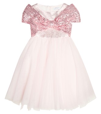 Sequined brocade tulle dress | Monnalisa